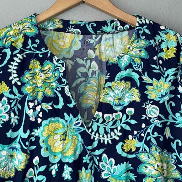 Lands End Size Small Ruched Swim Shirt Nylon Top Coastal Beach Scuba Active - Picture 3 of 10